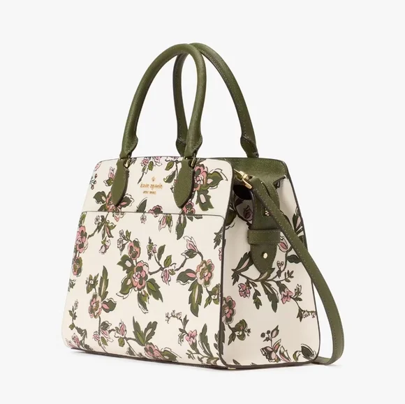 Kate Spade Madison Floral Medium Satchel, Meringue Multi - Picture 3 of 5